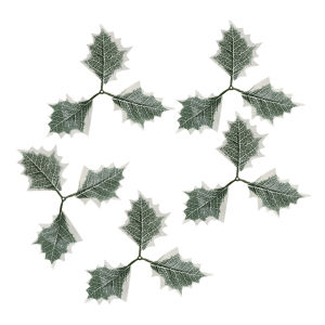 Dizoey 5-30Pcs Christmas Holly Leaves Artificial Red Berries Flower DIY Christmas Wreath Ornaments For Home Xmas New Year Decor Navidad