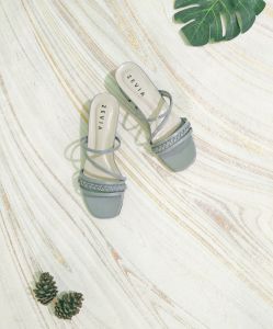 ZEVIA -SANDAL WANITA - HAK -TAHU 3CM TERBARU MOTIF FORMAL KEKINIAN BISA COD HARGA TERMURAH