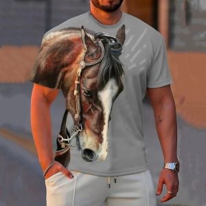 SHUNAICHI Fashion Mens T-Shirt 3d Horse Print Quick Dry Short Sleeve Tees Summer Casual Man Clothing Tops Loose Oversized T-Shirt For Men