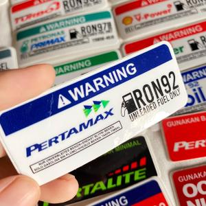 Stiker Tangki Stiker Bahan Bakar PERTAMAX TURBO PERTALITE Stiker SPBU RON