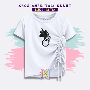 Kaos Anak Cewe Crop Top Tali Serut Baju Lengan Pendek Perempuan Umur 1-12tahun - Nurika Kids