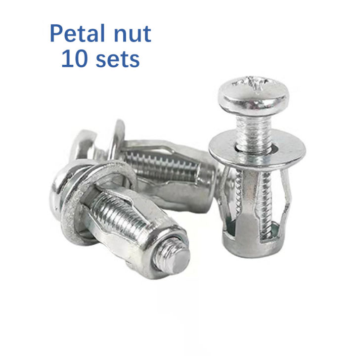 15/30pcs Petal Shape Rivet Nut Screw Bolt Kit Expansion Metal Rivetnut