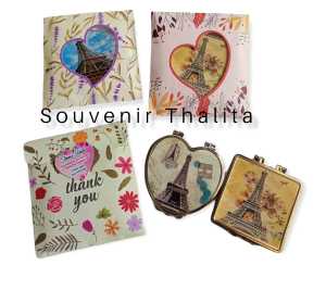 Isi 50 pcs Souvenir Kaca Lipat Paris Kemasan BOX AMPLOP Hadiah Pernikahan Cermin Etnik  Murah Sovenir Unik