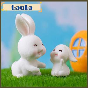 gaoba รูปปั้นการ์ตูนขนาดเล็กรูปกระต่ายและแครอทภูมิทัศน์ขนาดเล็กขนาดเล็กของตกแต่งสวนสัตว์เรซิ่นของตกแต่งบ้านเครื่องประดับอีสเตอร์