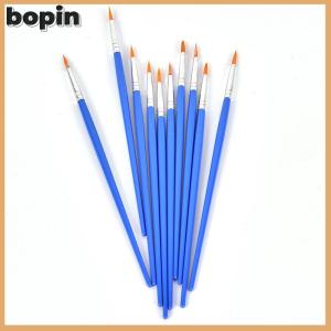 Bopin 10ชิ้นแปรงระบายสีศิลปินผมไนลอนสีน้ำอะคริลิกรอบปลายมือ แปรงทาสีไนลอนปลายแหลม10ชิ้นแปรงทาสีสีน้ำ แปรงทาสีไนลอนปลายแหลม10ชิ้นปากการะบายสีน้ำสีสำหรับศิลปิน N/a N/a N/a