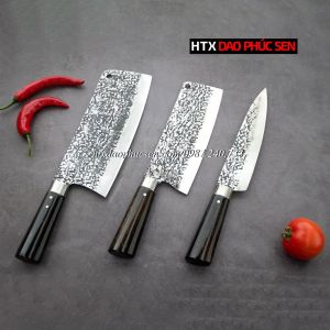 BỘ DAO BẾP CB106 nhíp xe cán mun HTX DAO PHÚC SEN