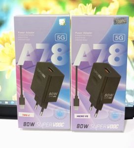 Charger OPP A78 5G 80W Super VOOC Support Fast Charging