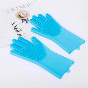 Pet Dog Cat Bath Gloves Silicone Gloves Anti-scratch Anti-bite Comfortable Massage Bath Artifact Pet Product