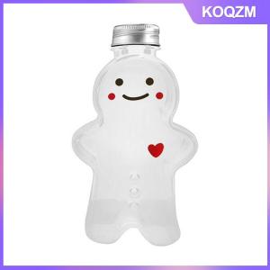 KOQZM Cute Gingerbread Man Drinking Cup Portable Shaker Drink Bottle Kitchen Milk Tea Water Bottle Home Couple Christmas Bottle Gifts