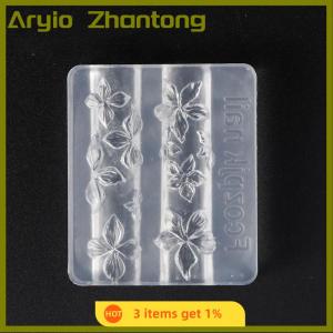 Aryio 1 3Pcs Lily Flowers Nail Carving Mold 3D Silicone Hawaii Hibiscus Flowers Petals Modeling Templates Clear Nail Tools