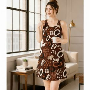 ANNA Pambahay Dress – Plus Size Fit (XL–3XL) | Cotton Spandex | Printed & Comfy