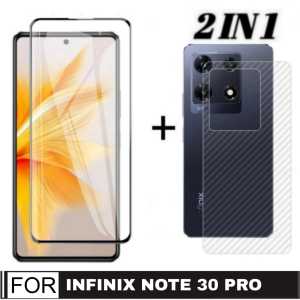PROMO PAKET 2 INC 1 Tempered Glass INFINIX GT 10 PRO 5G / INFINIX NOTE 30 / INFINIX NOTE 30 PRO / INFINIX HOT 12 2022 Anti Gores Kaca Layar & Skin Carbon