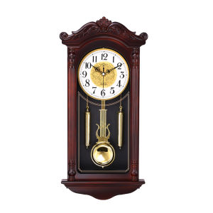 Chinese Style Swing Wall Clock Creative Mute Vintage Retro Pendulum Analogue Quartz Clock Is Suitable for Home Living Room