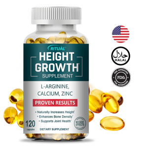 Height Growth Supplement L-Arginine Calcium Zinc Vitamin D3 for Bone Density Joint Health Support No Side Effects