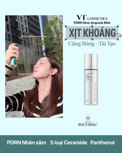 TINH CHẤT DẠNG XỊT VT COSMETICS PDRN GLOW AMPOULE 100ML HÀN QUỐC - 19660 - _Bảo vệ hàng rào da: Tăng cường độ ẩm sâu giúp da khỏe mạnh trước các tác nhân môi trường. _Phù hợp da nhạy cảm: Công thức thuần chay (Vegan) không chứa hương liệu nhân tạo
