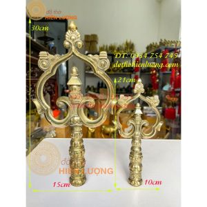 Đầu gậy tích trượng bằng đồng 2 cỡ cao 21cm và cao 30cm