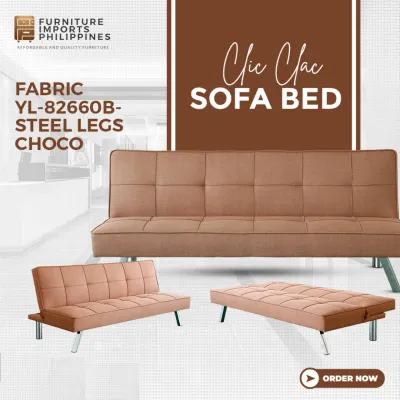 CHOCO 3 SEATER SOFA BED WITH STEEL LEGS