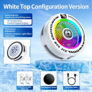 Smart Temperature Phone Cooler AI Semiconductor Ice Magnetic&Back-clip Game Cooler RGB Lights