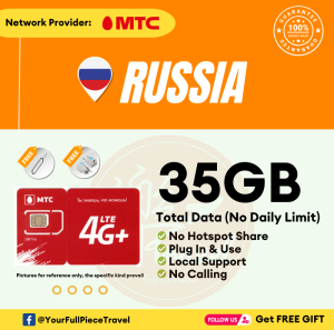 【Russia MTC Sim Card】 【7/10/15 Days】【Unlimited Data】【俄罗斯上网卡】 【4G High Speed Data】4G Travel Prepaid Sim Card