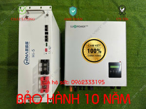 Pin Lithium Hinaess 51.2V-100Ah có giao tiếp bảo hành 10 năm với inverter luxpower 2024