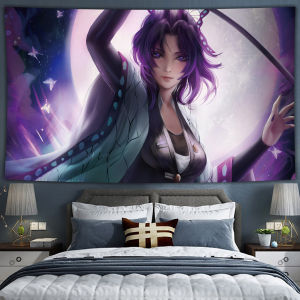 Ready stock sa local warehouseExtra-large Demon Slayer Nichirin backdrop cloth ins Wall tapestry for dormitory bedside bedroom and room decoration
