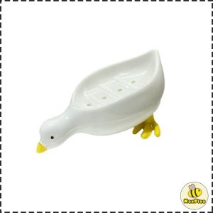 MaxPlus【Ready in Stock】 Creative Duck Shape Soap Box Cartoon Soap Dish Drainable Soap Holder Soap Container Tray