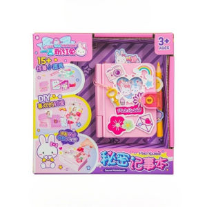 Pink Rabbit Lockable Secret Diary Creative Stationery Notebook for Girls Kids Pretend Play & Writing Gift