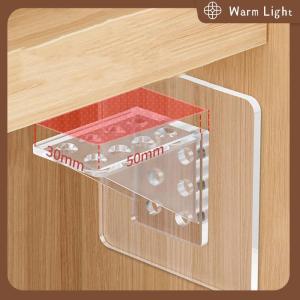 Warm Light หมุดยึดชั้นวางมีกาว2ชิ้นสำหรับห้องครัวห้องนอนตู้ชั้นวางของคลิปรองรับที่แขวนผนังที่ยึดสติกเกอร์