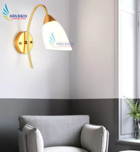 [VỪA ĐẸP - VỪA RỂ] Đèn ngủ treo tường chao trắng sữa thân dài Đèn treo tường trang trí phòng khách
