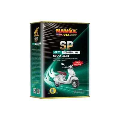 Dầu nhớt xe tay ga NANOIL USA 5W40 SP (0.8-1L) [MUA 1 TẶNG PHỄU MUA 2 TẶNG KHAY XÃ NHỚT]