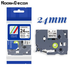 24mm TZe251 TZ251 Tze251 Label Compatible for Brother P-touch tze251 Label Laminated Tape for Ptouch PTH500 PT-P710BT PT-D800W Label Maker