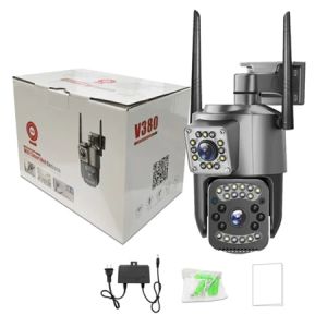 V380 Outdoor CCTV 4G Sim/Wifi Dual Lens Camera 8MP 10X NO WIFI Needed PZT Waterproof Night Vision