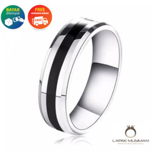 CINCIN TITANIUM SILVER HITAM PRIA WANITA SUPER KEREN