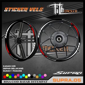 Cutting sticker velg all SUPRA x fit new fi CODE 05 bisa COD