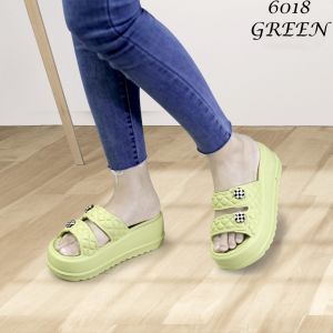 Sandal Slop Wedges Wanita   J6018 Sandal Karet Wanita Slop Karet  Wanita Kekinian Import