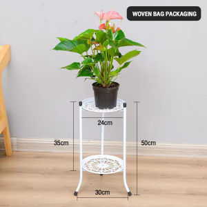 Metal European-style iron flower stand indoor balcony minimalist courtyard double-layer flower pot rack