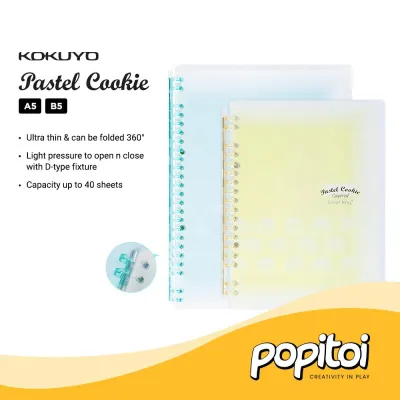KOKUYO Campus Pastel Cookie Smart Ring Loose Leaf Binder B5 Notebook 360 Derajat