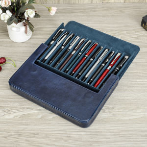 เคสปากกาหนังแท้ทำมือหลากสี12ช่องหรูหราที่จับปากกากล่องใส่ปากกาสำนักงานซองปากกาหมึกซึมเครื่องเขียนในโรงเรียน