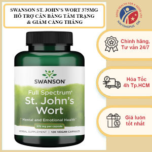 Viên Uống Swanson St. John’s Wort 375mg – Hỗ Trợ Cân Bằng Tâm Trạng & Giảm Căng Thẳng Giúp Ngủ Ngon