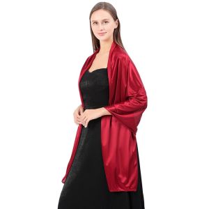 LEKGAVD All-match Classic Scarf Accessories Weddings Evening Dress Collocation Clothing Accessories French Solid Color Satin Shawl Silk Scarf Female Shawl Korean Style Scarves