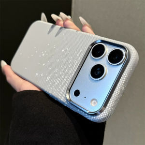 For Magsafe Mangetic Dense Dot Pattern Case For iPhone 17 18 Pro Max Carbon Fiber Texture Camera Metal Protective Phone Cover