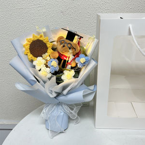 SG in Stock Crochet Flower Bouquet DIY Graduation Bouquet Hand Knitted Flower Bouquet Teachers Day