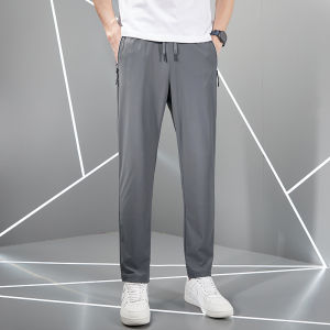 Celana Pria Saku Ritsleting Celana Cepat Kering Panjang Ice Silk Fabric Keren Ringan Bernapas Elastisitas Pants K6601
