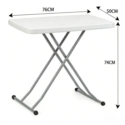 HOMEBLOOM-Adjustable Height Folding Table | Personal Portable Desk for Dining Coffee & Outdoor | 30x20in 15-28in Height