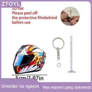 ZTOYL GUCHEN Keychain Helmet 2D Flat Fashion Stereo Motorcycle Helmets Safety Auto Bag Car Key Ring KeyChain Gift Jewelry