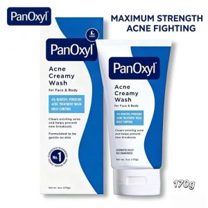 【24H Fast Delivery】PanOxyl Acne Creamy Wash for Face & Body 4% Benzoyl Peroxide Maximum Strength Acne Fighting Daily Control 170g