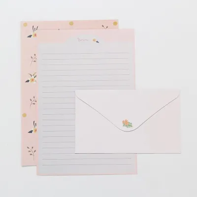 RUMAH KRAVE - Kertas Surat dan Amplop Motif Bunga Laut Letter Envelope