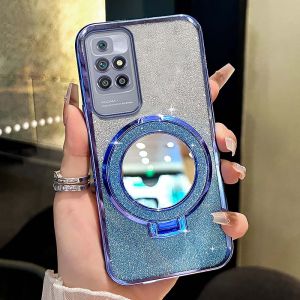 VRQR For Xiaomi Redmi 10 10 2022 10 Prime 10 Prime 2022 Phone Case Flash powder electroplating Circle mirror bracke Cool fashionable