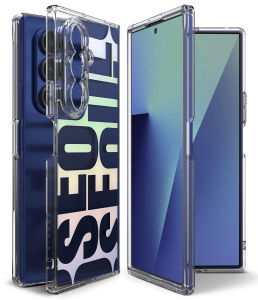 RINGKE® FUSION DESIGN Holographic Samsung Galaxy Z Fold 7 Flower Pattern Silkscreen Shockproof TPU Bumper Protective Cas