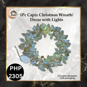 TwinkleHome 1pc Capiz Wreath with lights12inches Diameter/Multicolour/Décor/Lighting